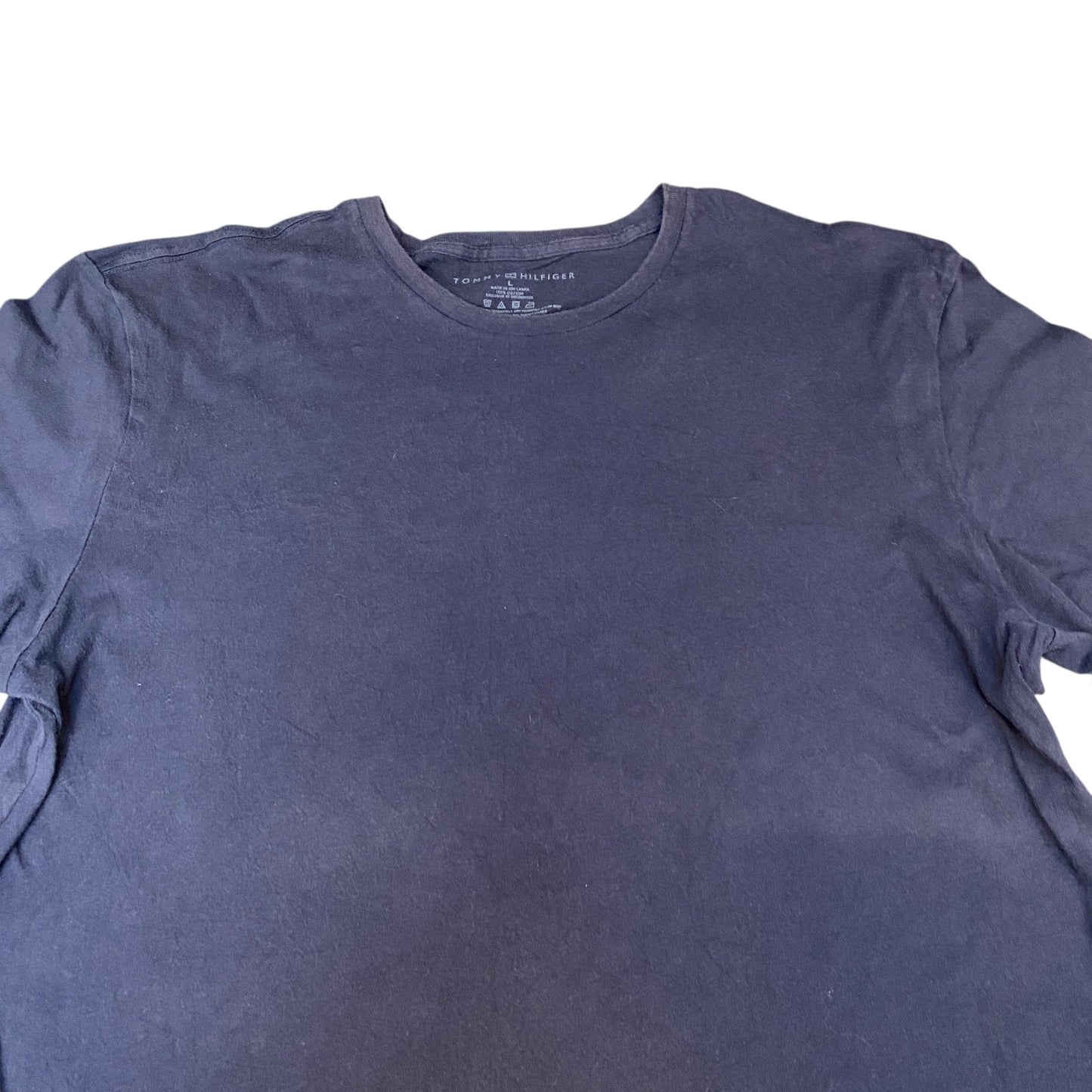 Tommy Hilfiger T-Shirt Womens L Navy Loose Fit Stretch Short Sleeve Crewneck Tee