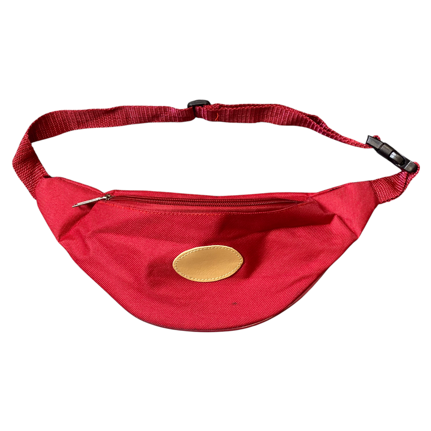 Unisex Fanny Pack Travel Waist Pack Bum Bag Red Zipper Adjustable Canvas Strap