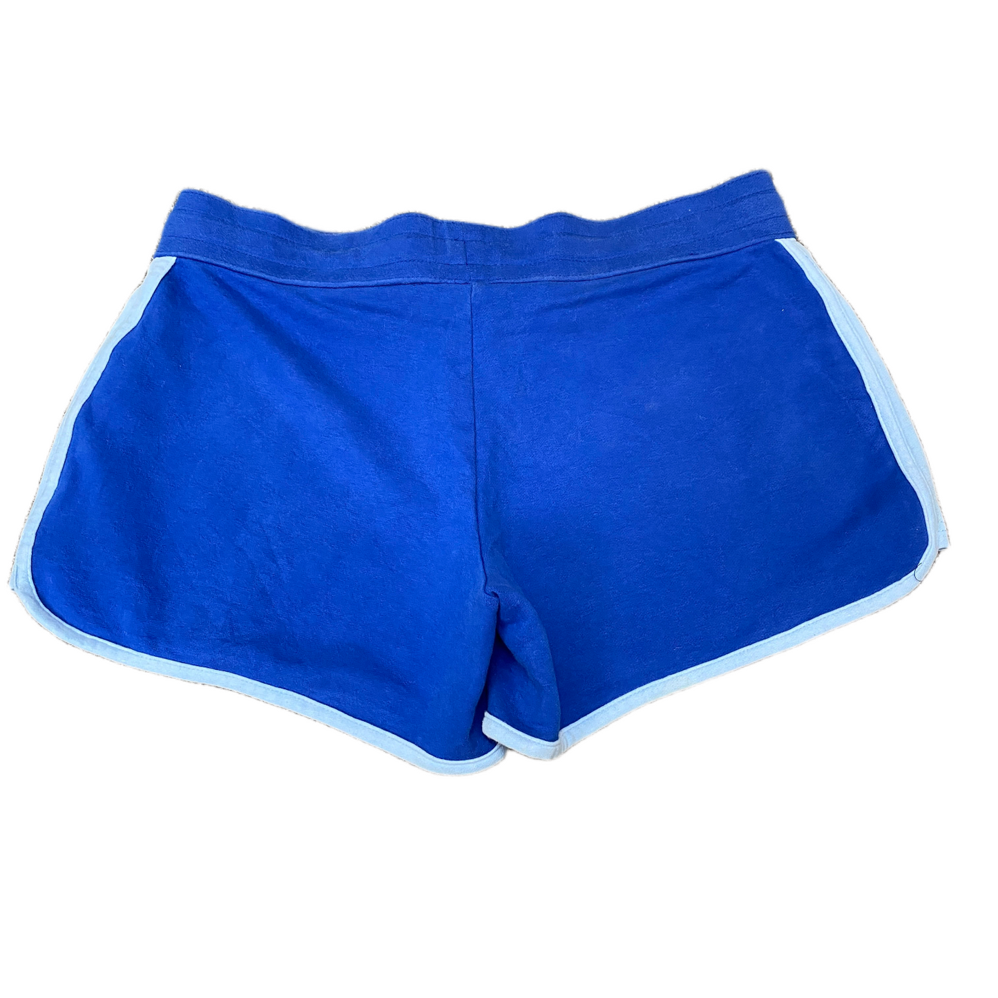 Running Sprinter Shorts Womens M 32" Waist Two Tone Blue Workout Dolphin Hem