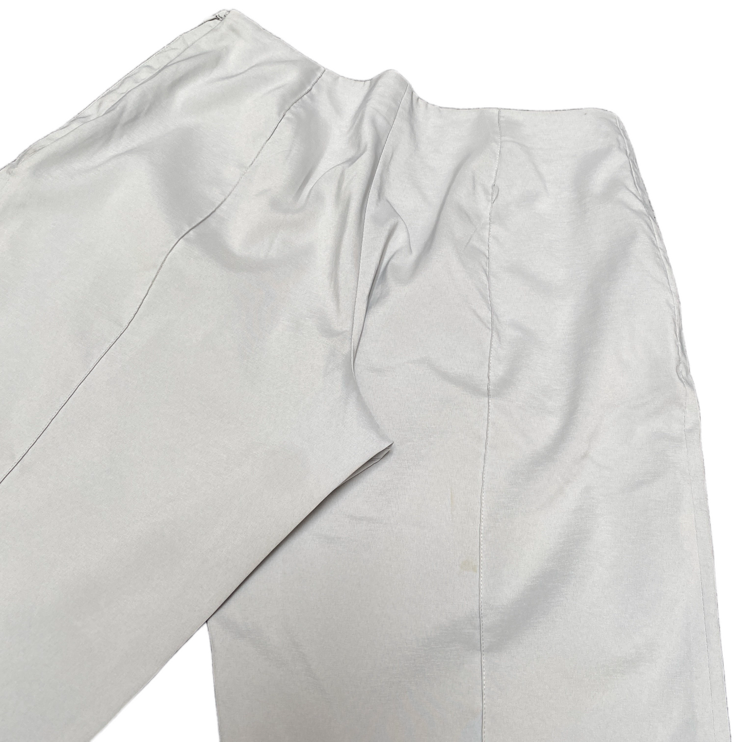 Adidas Joggers Fits as Womens 30" Waist White Stretch Ankle Slit Capri Trouser