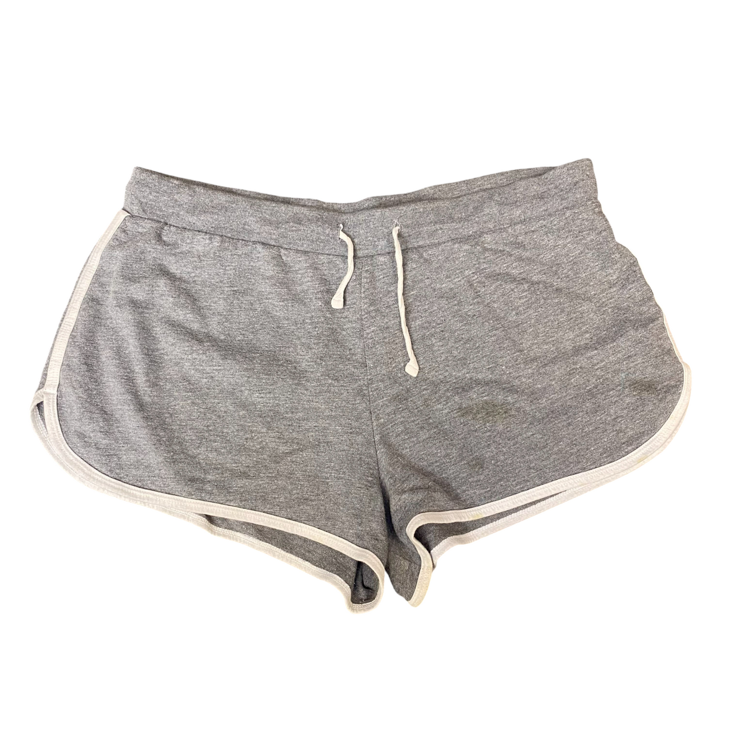 Running Sprinter Shorts Womens Large Grey Stretch Athletic Workout Dolphin Hem