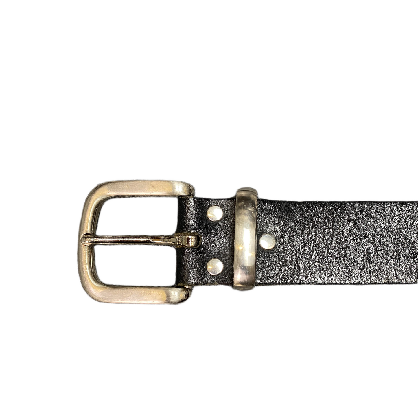 Bernd Gotz Waist Belt Mens Black Leather Adjustable Silver Pin Buckle 44 inches