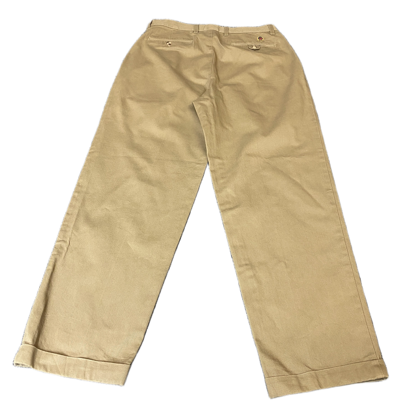 Tommy Hilfiger Joggers Fits as Men 33" Waist Khaki Pleated Rolled Chino Trousers
