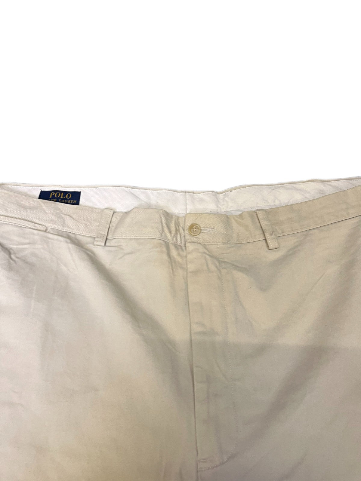 Ralph Lauren Classic Chino Shorts Fits as Mens XL 47" Waist Khaki Flat Front