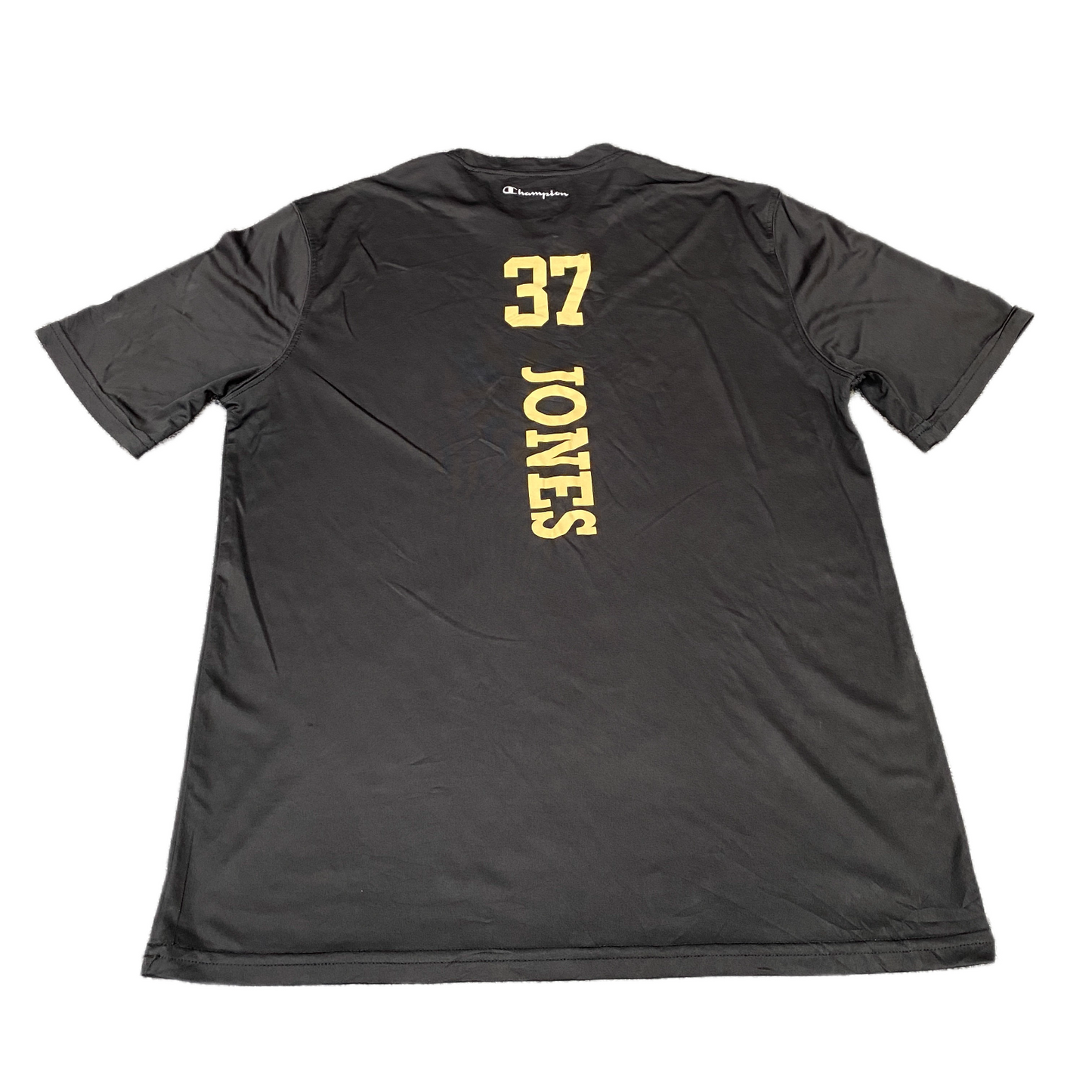 Champion T-Shirt Men Medium Black Graphic Print Short Sleeve Pullover Summer Tee