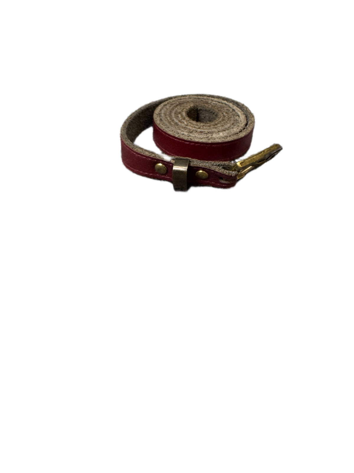 Waist Belt Mens Brown Leather Adjustable M Logo Brass Pin Buckle 35.5 Inches