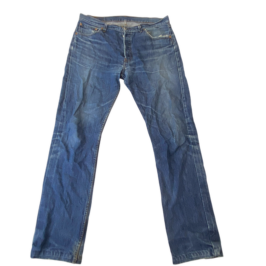 Levi's 501 Jeans Mens XL Blue Denim Regular Fit Straight Leg Medium Wash Pockets