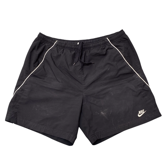 Nike Shorts Mens Medium Black Swoosh Logo Elastic Waist Drawstring Athletic Fit