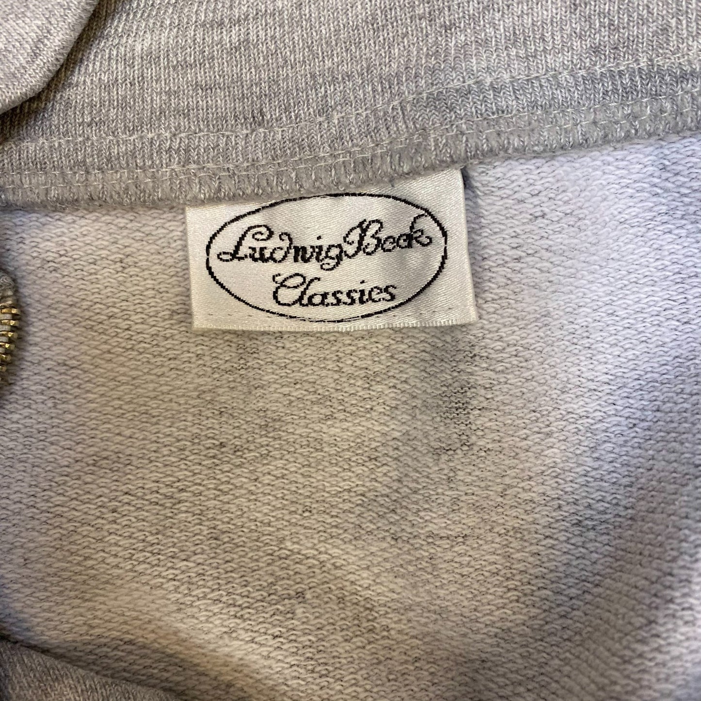 Ludwig Book Jumper Womens Large Grey Classic Fit Chest Pocket 1/4 Zip Pullover