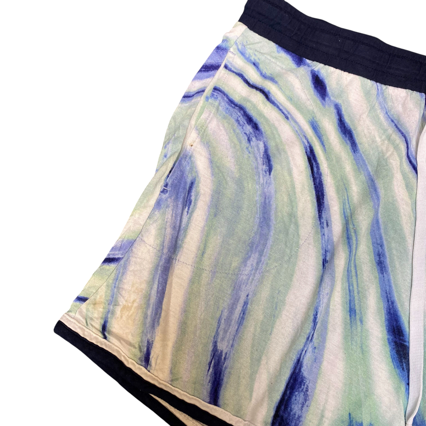 Sleep Shorts Womens Large Multicoloured Swirl Print Drawstring Elastic Waist