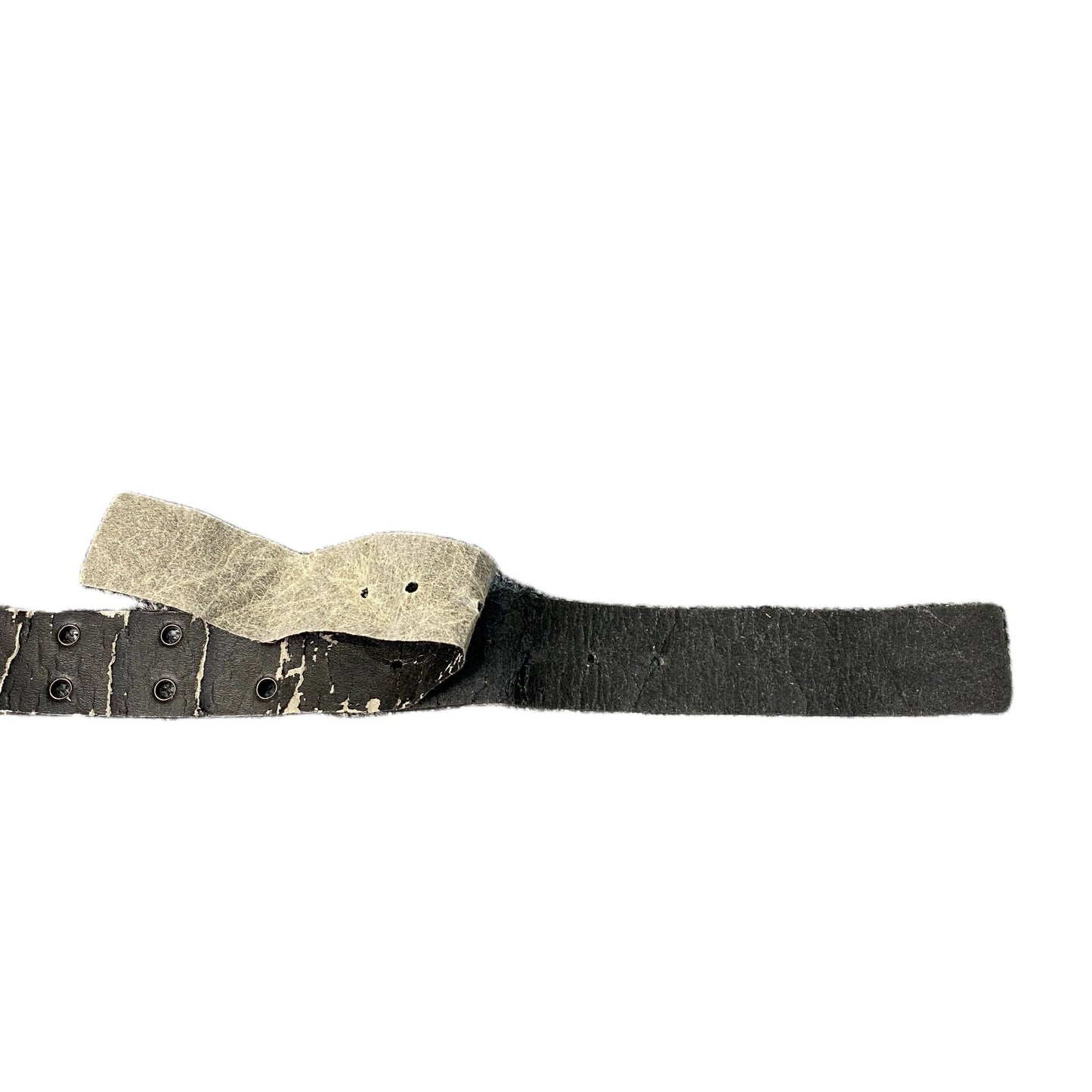 Waist Belt Mens Black Leather Adjustable Sliver Roller Pin Buckle 40 Inches