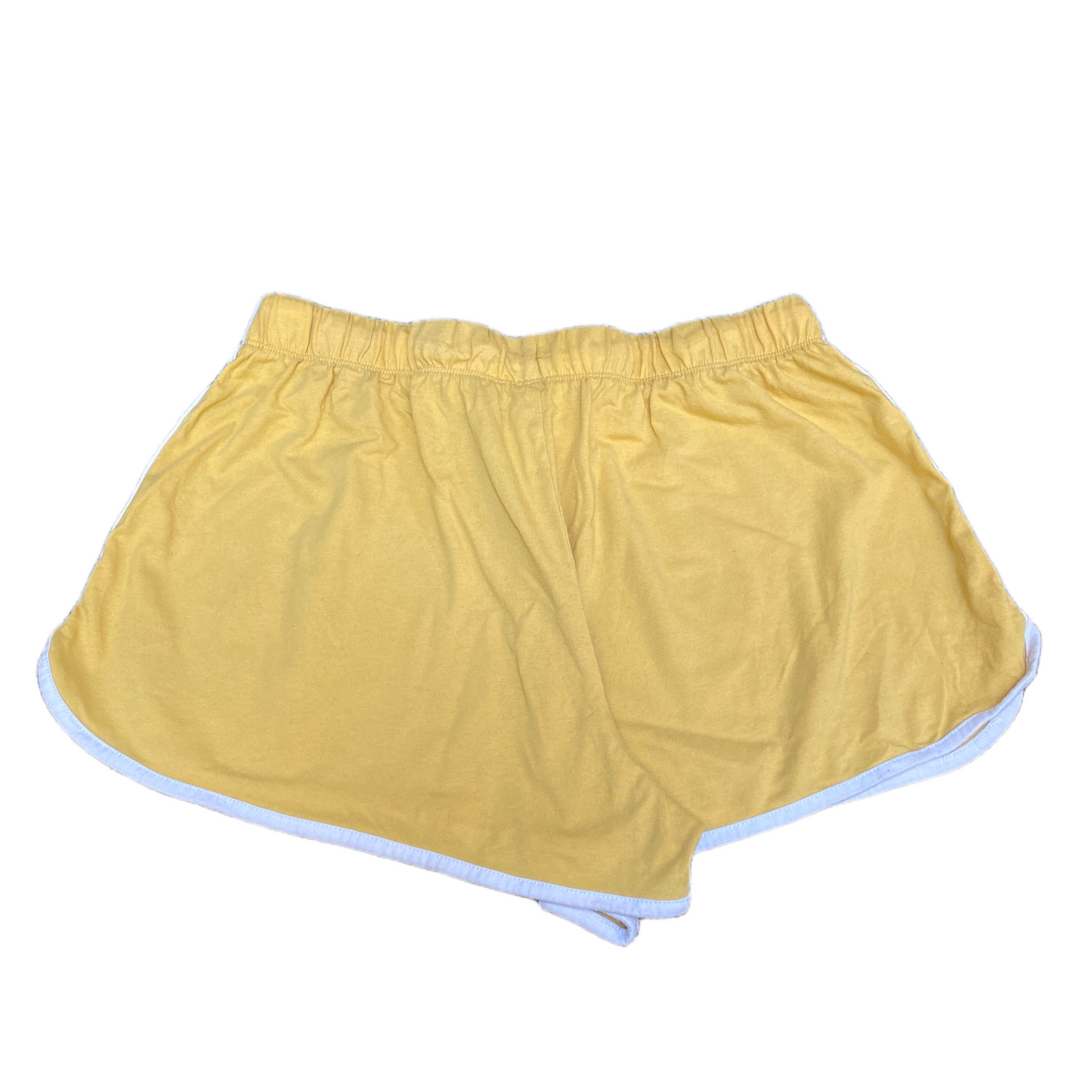Running Sprinter Shorts Womens L 28" Waist Yellow Butterfly Athletic Dolphin Hem