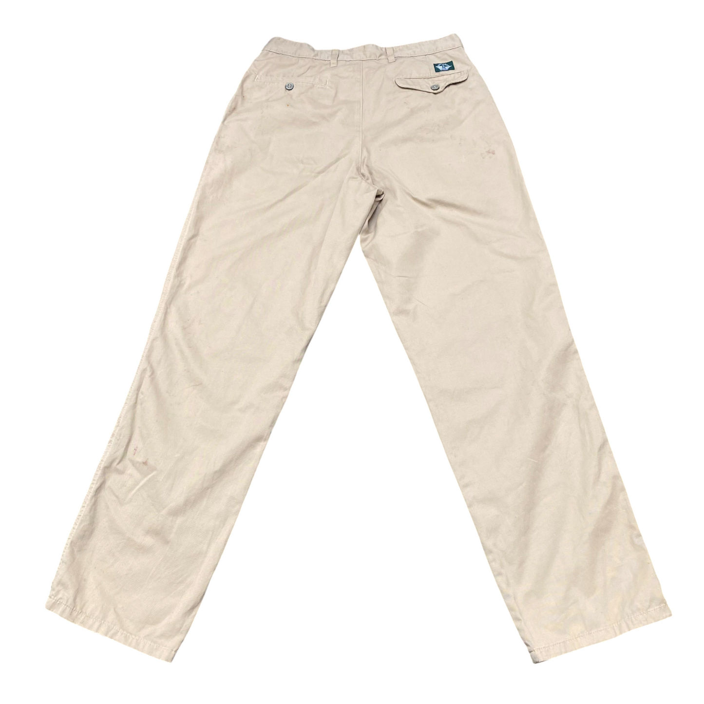 DOCKERS Trousers Mens Medium Beige Pleated Straight Leg Pockets Workwear Outdoor