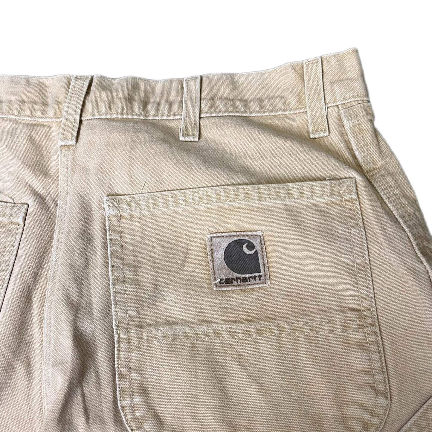 Carhartt Cargo Work Shorts Fits as Mens M 32" Waist Beige Canvas Hiking Outdoor