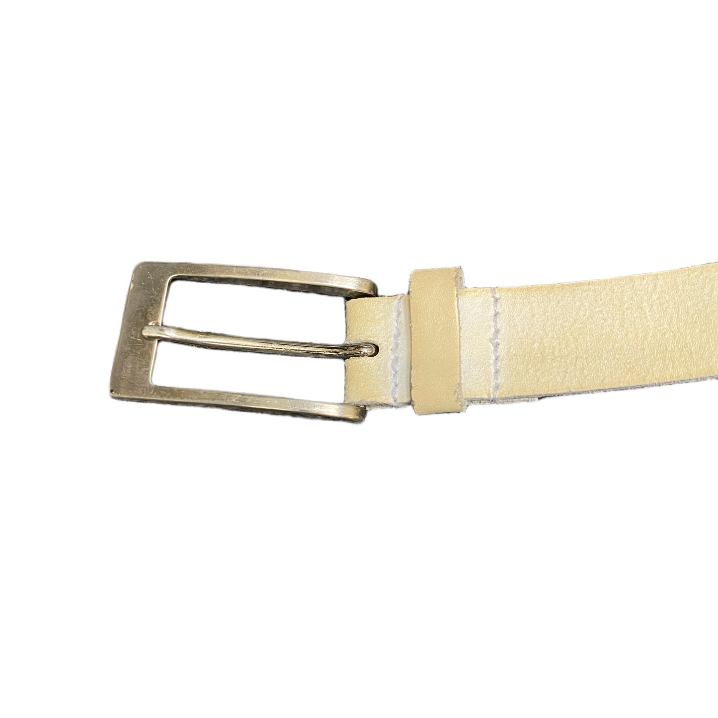Bernd Gotz Waist Belt Mens Beige Leather Adjustable Silver Pin Buckle Sz 41 in