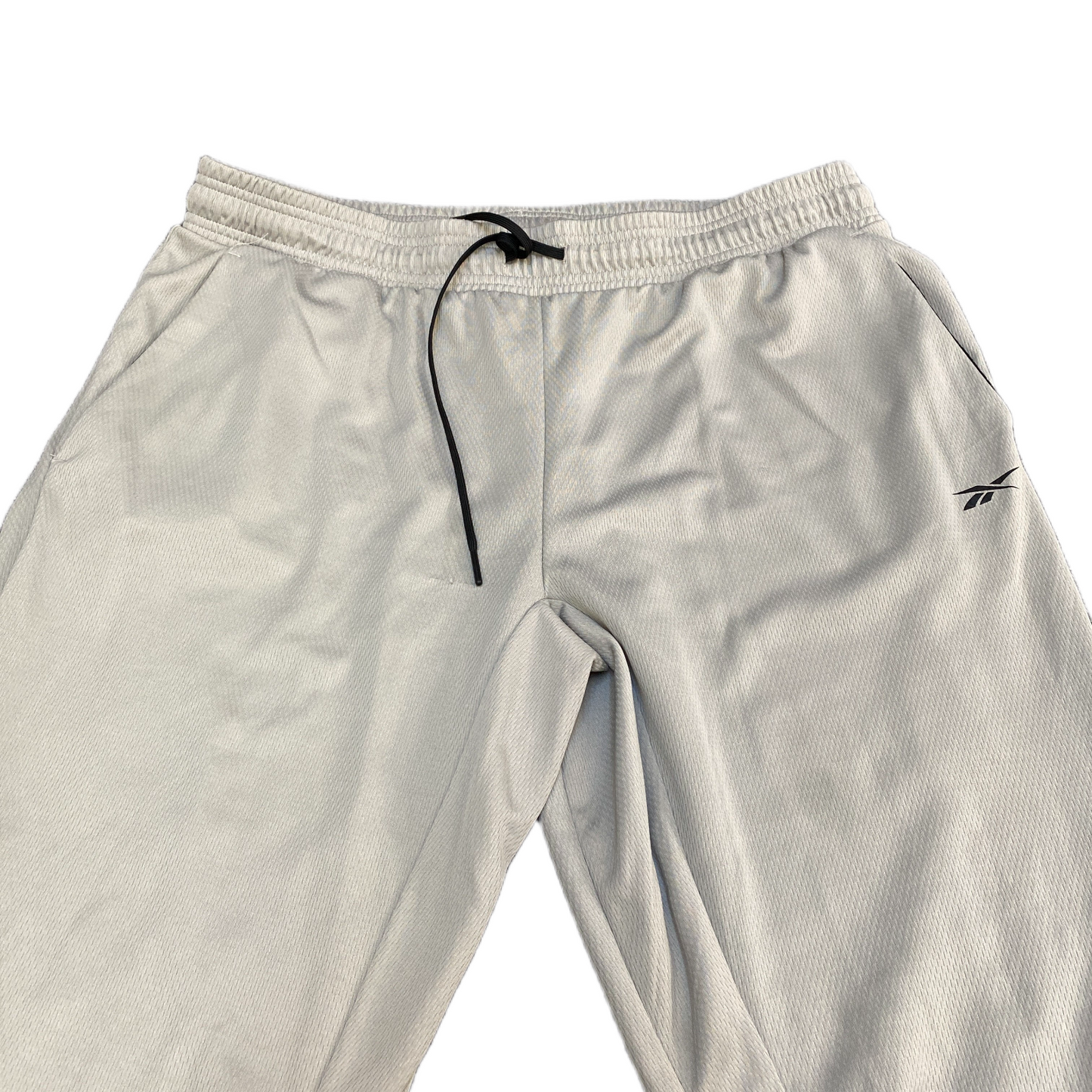 Reebok Track Pants Fits as Womens 35" Waist Grey Running Gym Drawstring Trousers