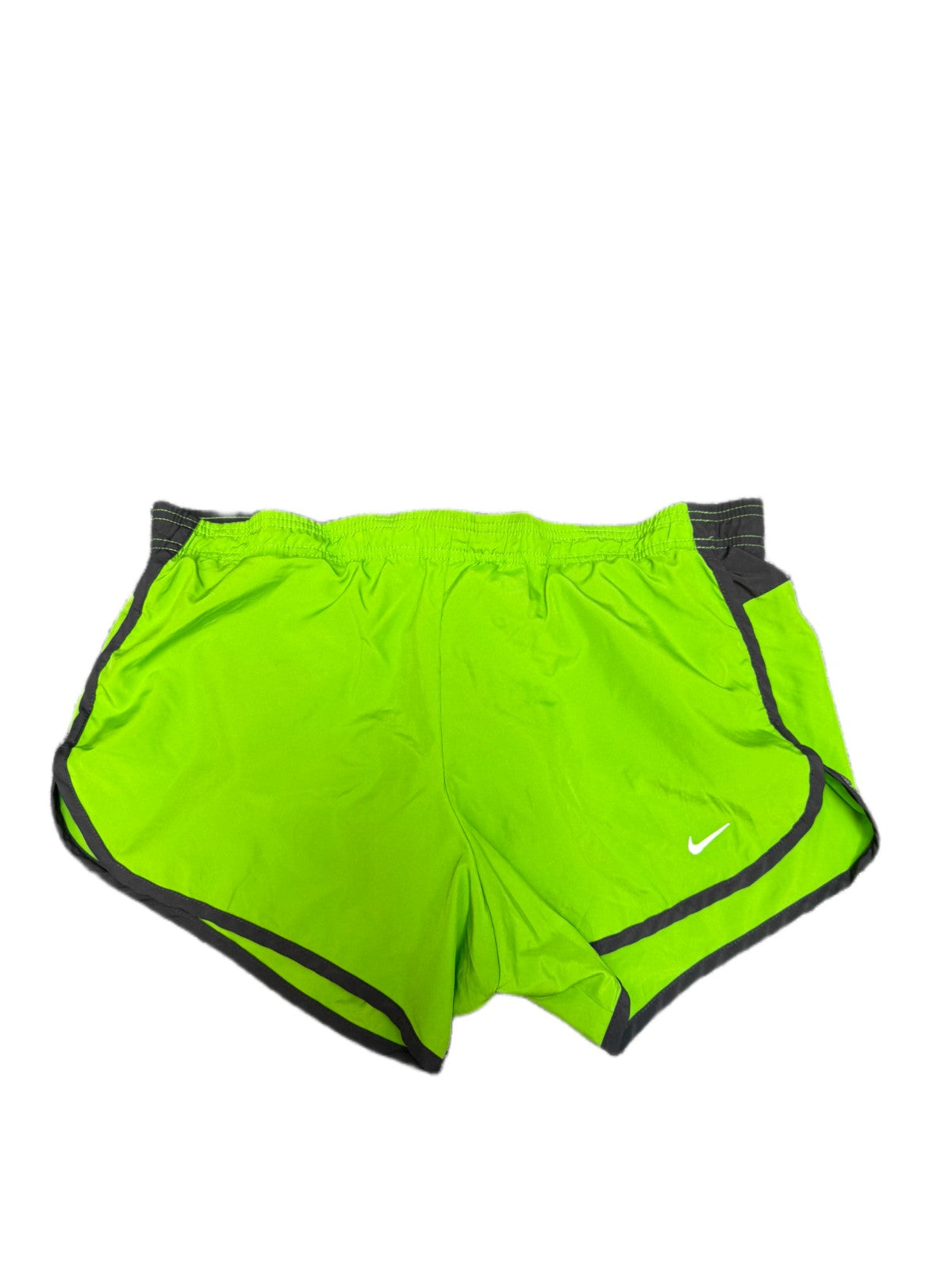 Nike Dri-FIT Running Shorts Fits as Womens XL 33" Waist Green Black Dolphin Hem