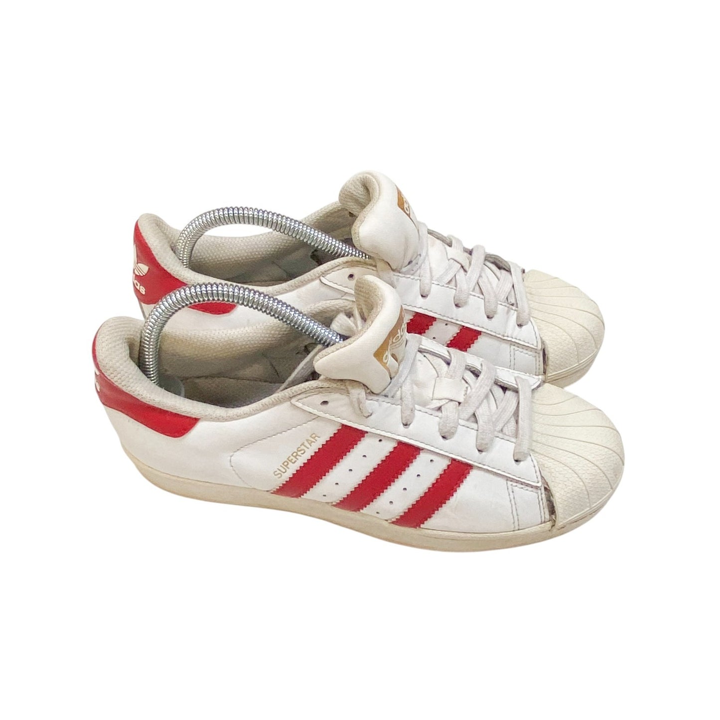 Adidas Originals Superstar Classic Low Top Sneaker Men's 4.5 White Red 3 Stripes