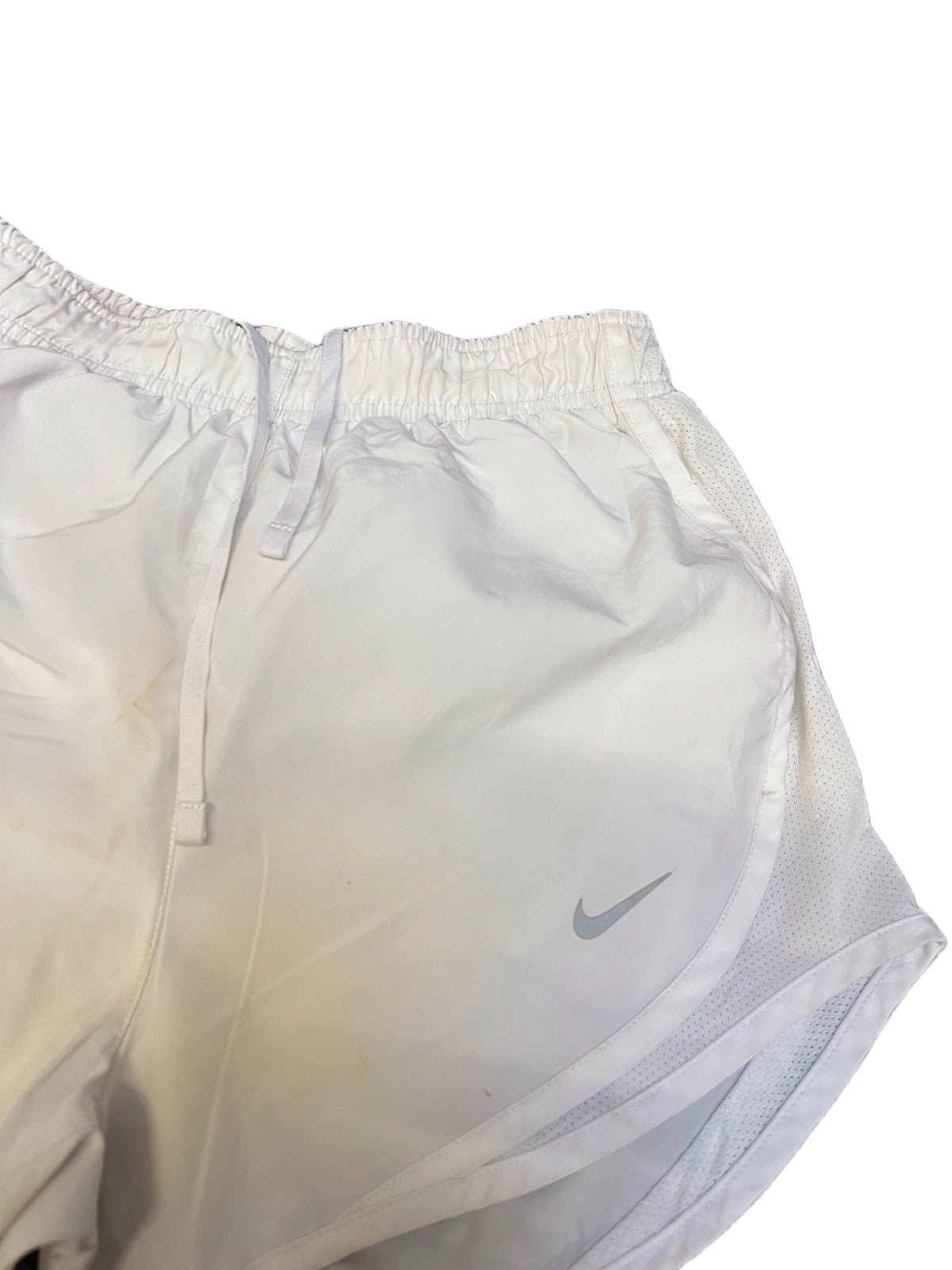 Nike Running Shorts Fits as Womens Small 23" Waist White Performance Dolphin Hem