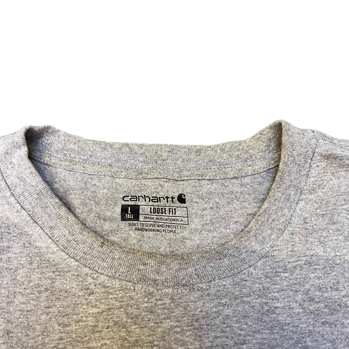 Carhartt Pocket T-Shirt Mens L Tall Grey Heather Short Sleeve Loose Summer Tee