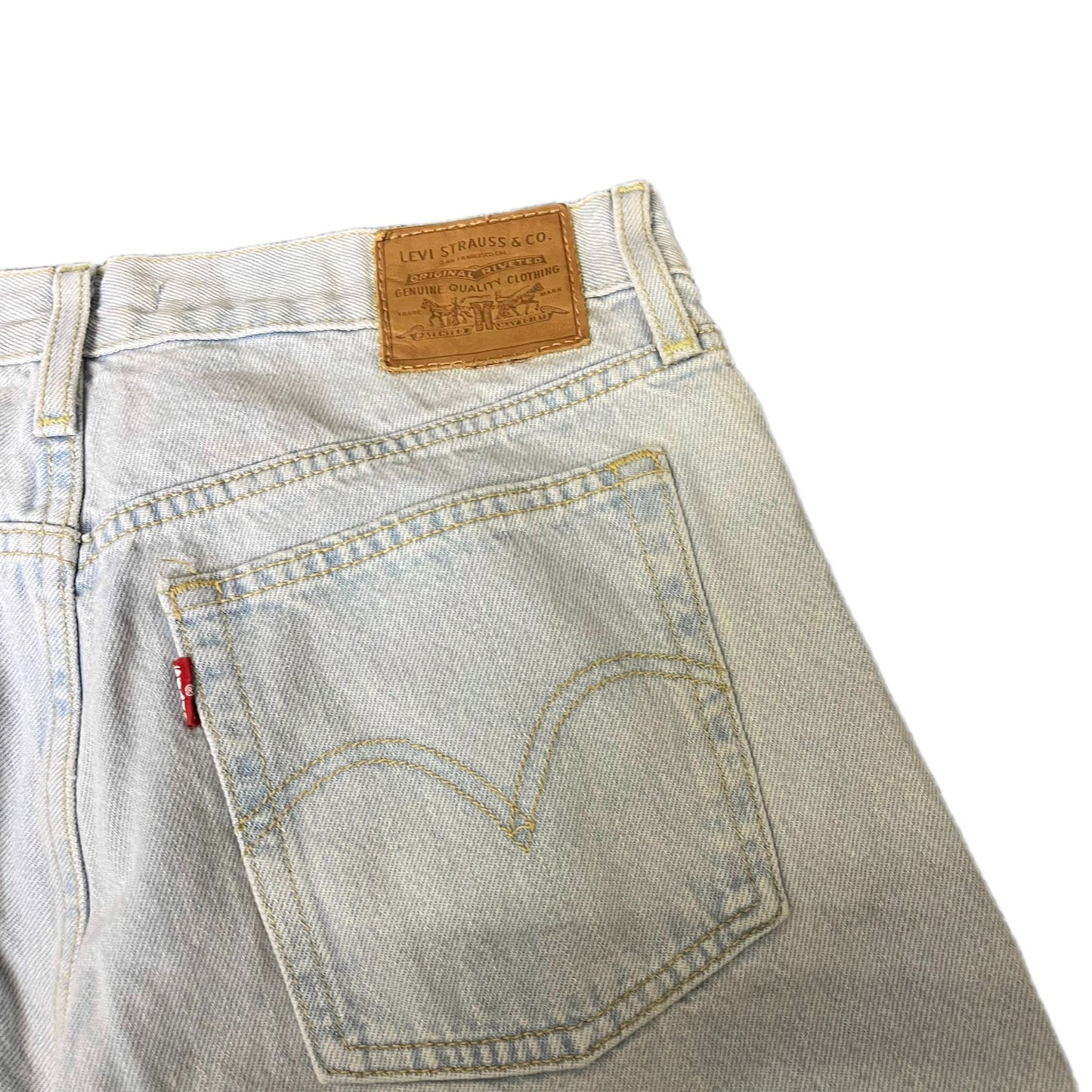 Levi's Premium Wedgie Shorts Fits as Womens M 29" Waist Blue Denim Light Wash