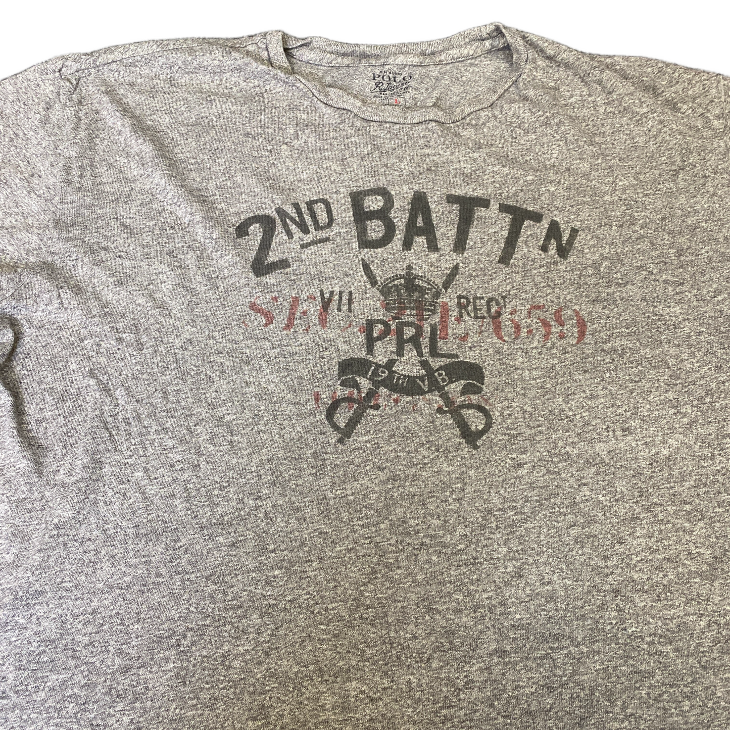 Polo Ralph Lauren T-Shirt Womens L Grey Graphic Print Short Sleeve Summer Tee