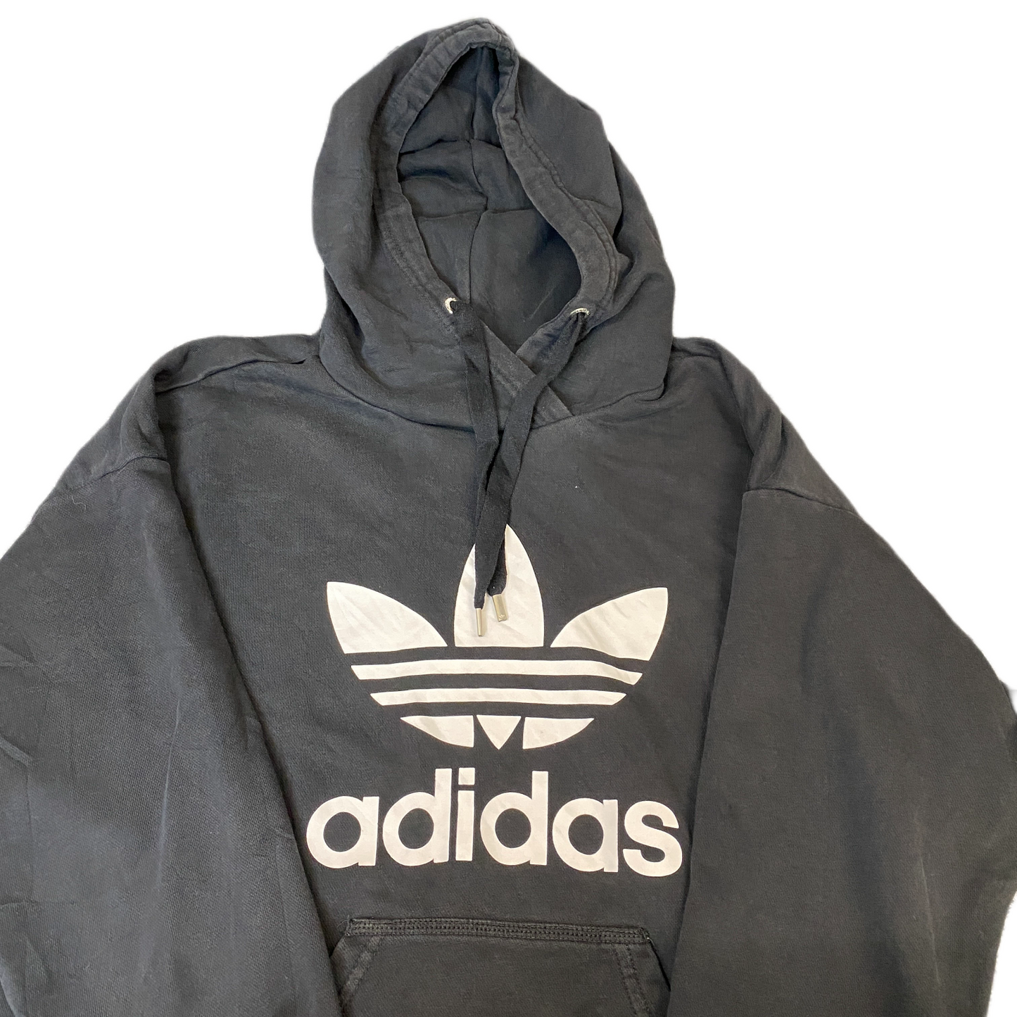 Adidas Originals Hoodie Womens Large Black Graphic Logo Long Sleeve Pullover
