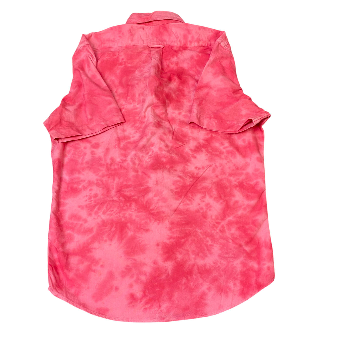 Polo Ralph Lauren Shirt Mens M Pink Tie Dye Slim Fit Short Sleeve Button Down