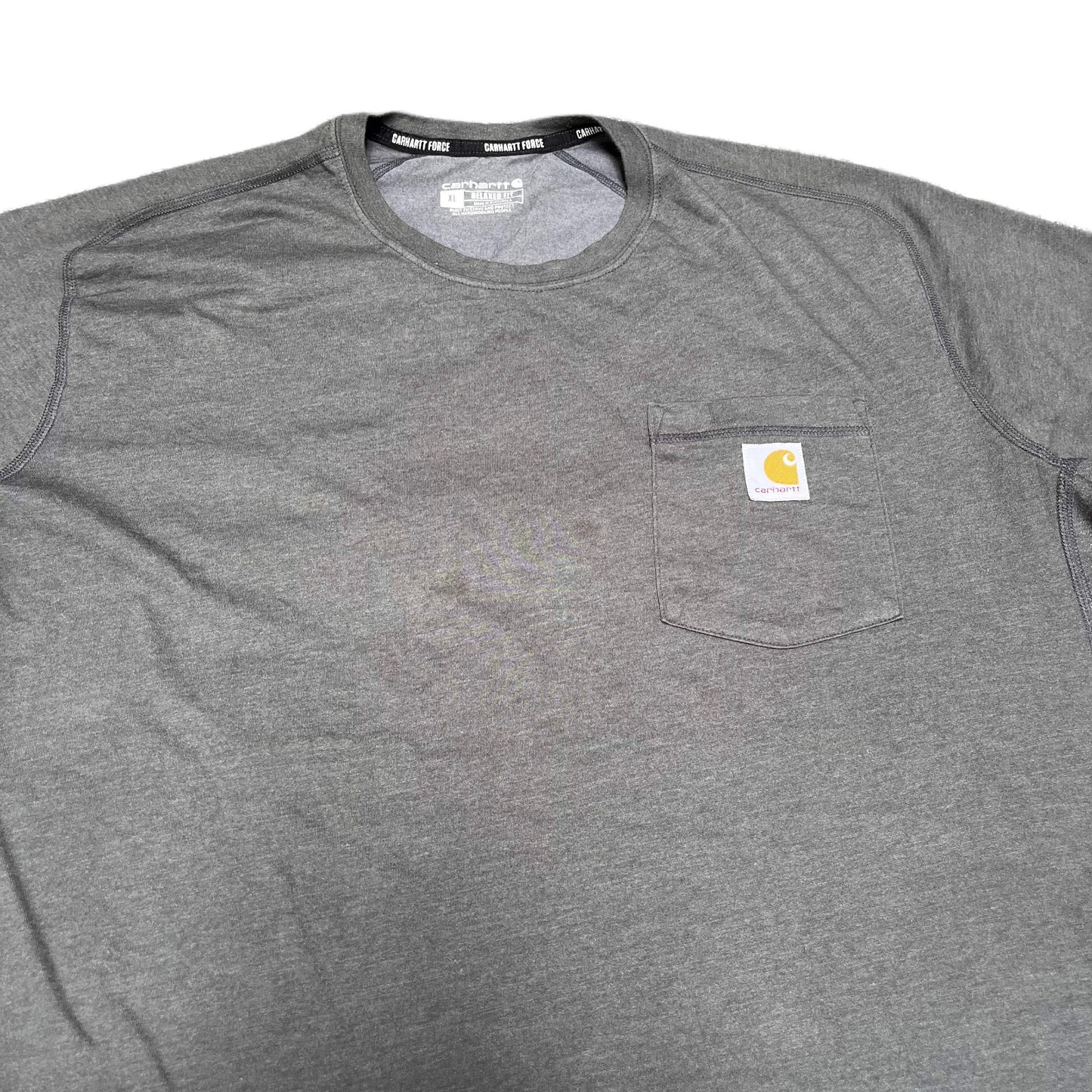 Carhartt Force Pocket T-Shirt Mens XL Grey Relaxed Fit Short Sleeve Workwear Tee