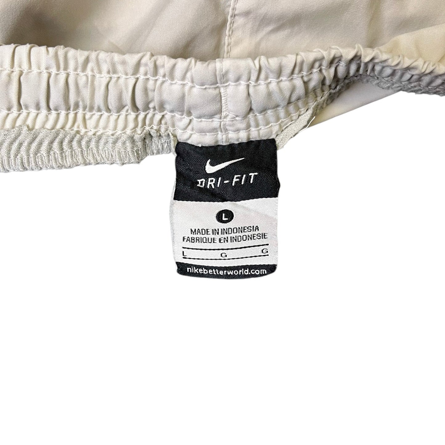 Nike Running Sprinter Shorts Womens Large 33" Waist White Workout Dolphin Hem