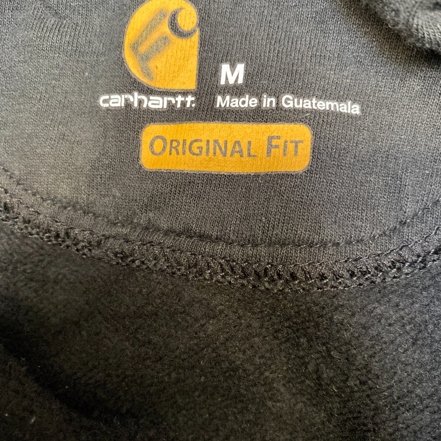 Carhartt Hoodie Mens Medium Black Original Fit Fleece Lined Long Sleeve Pullover