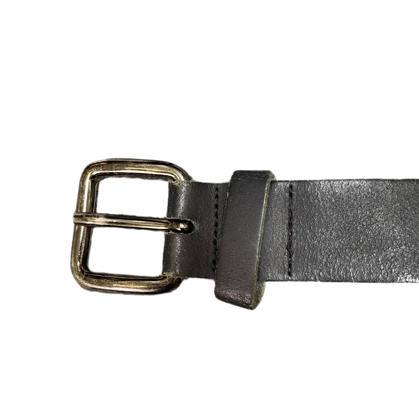 Zign Waist Belt Mens Black Leather Adjustable Silver Pin Buckle 43 inches