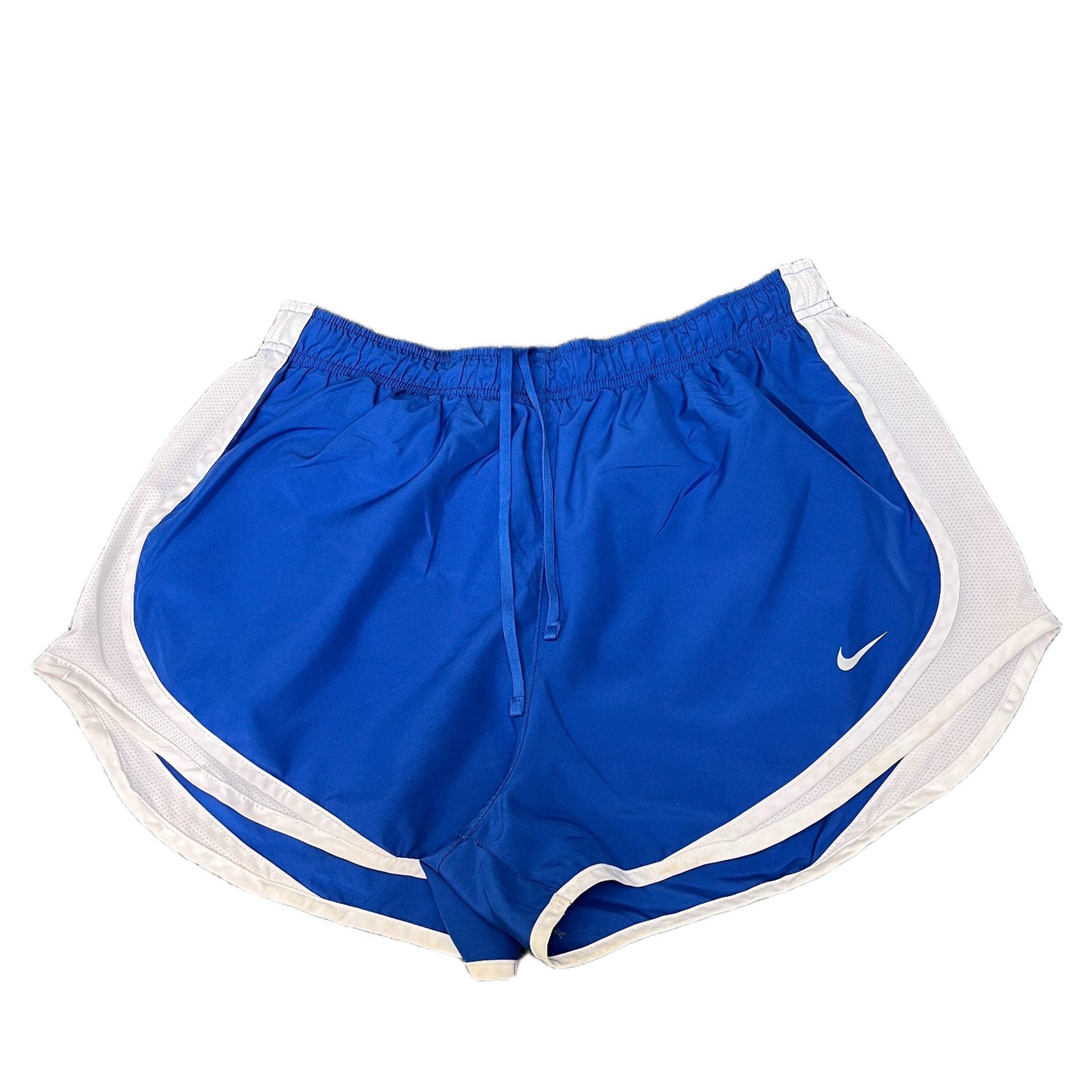 Nike Dri-FIT Running Shorts Fits as Womens S 28" Waist Blue White Dolphin Hem