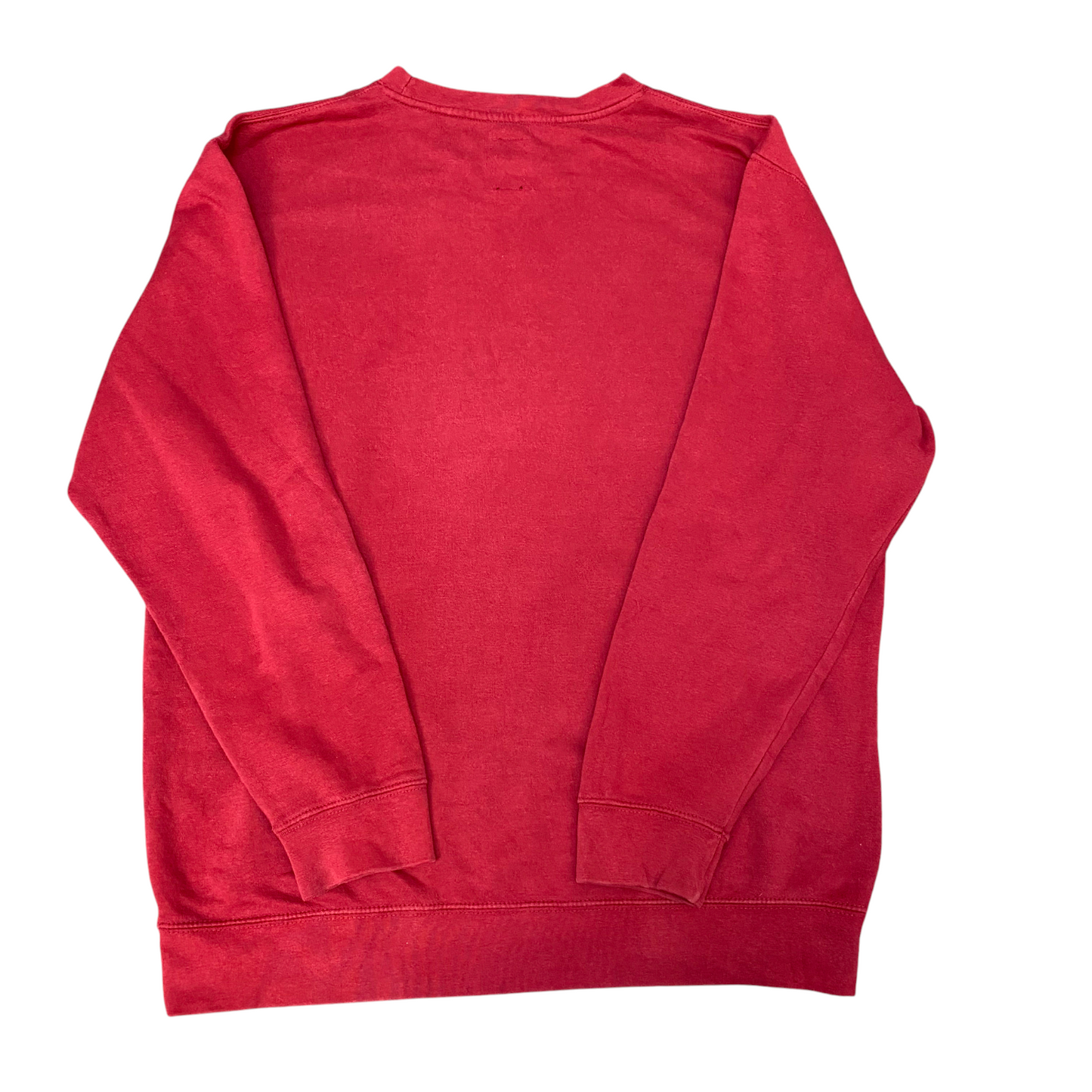 Clickbait Sweatshirt Womens Large Red Graphic Spellout Long Sleeve Crew Neck