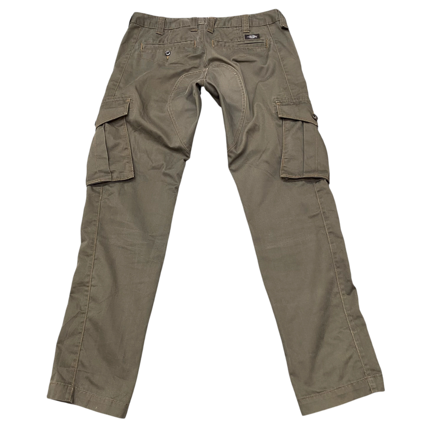 Dickies Cargo Trousers Women XL Green Pockets Slim Straight Fit Workwear Outdoor