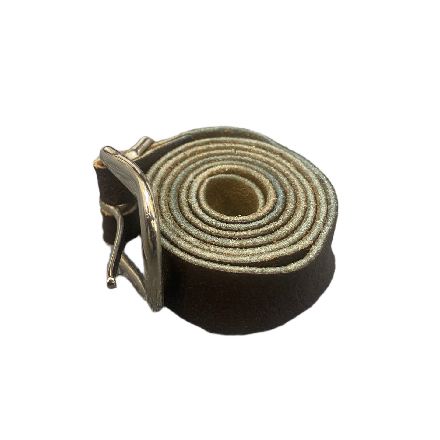 Waist Belt Men Brown Leather Adjustable Silver D-Shape Pin Buckle 33.5 inches
