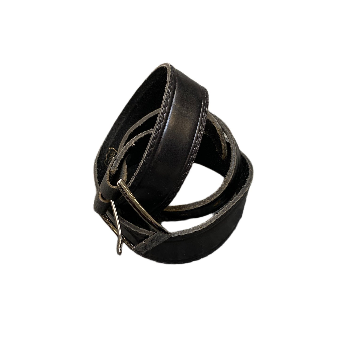 El Sombrero Waist Belt Mens Black Leather Adjustable Pin Buckle 40.5 Inches