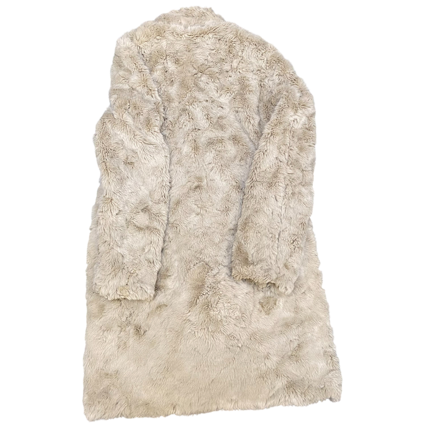 Expresso Faux Fur Coat Womens Medium White Wool Blend Lined Long Sleeve Collared