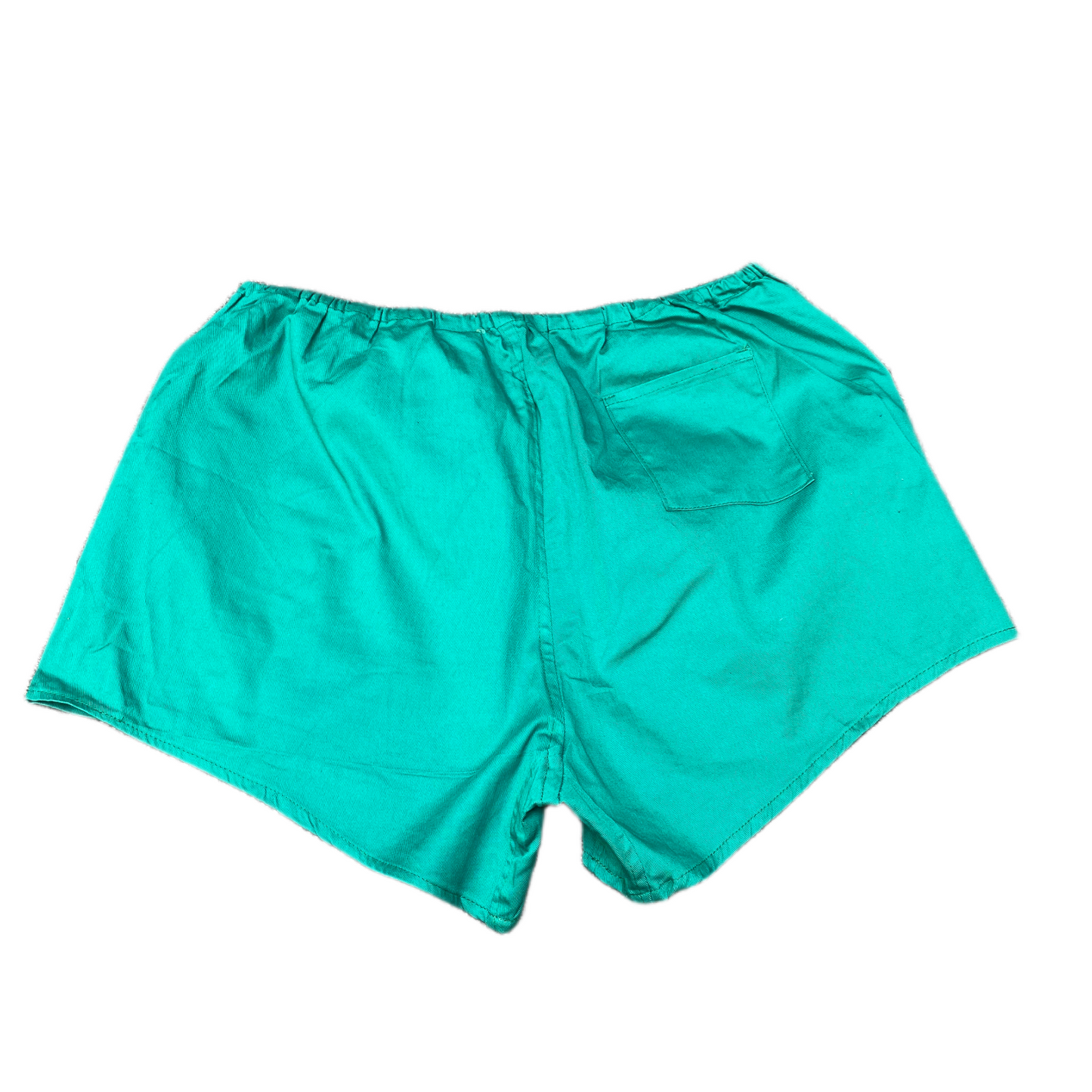 Activewear Shorts Womens XL 33" Waist Green Gym Training Dolphin Hem Pull On