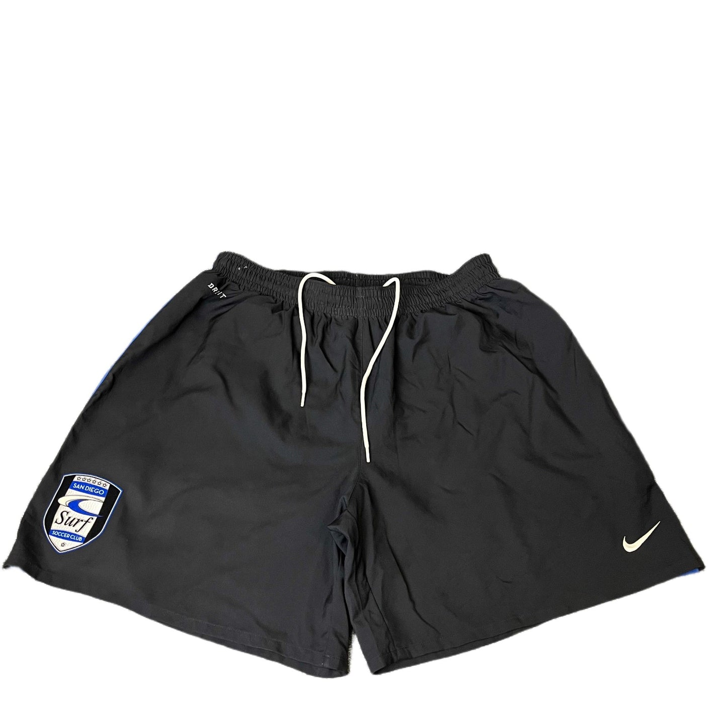 Nike Dri-FIT San Diego Surf Soccer Shorts Fits as Mens M 31" Waist Black Blue