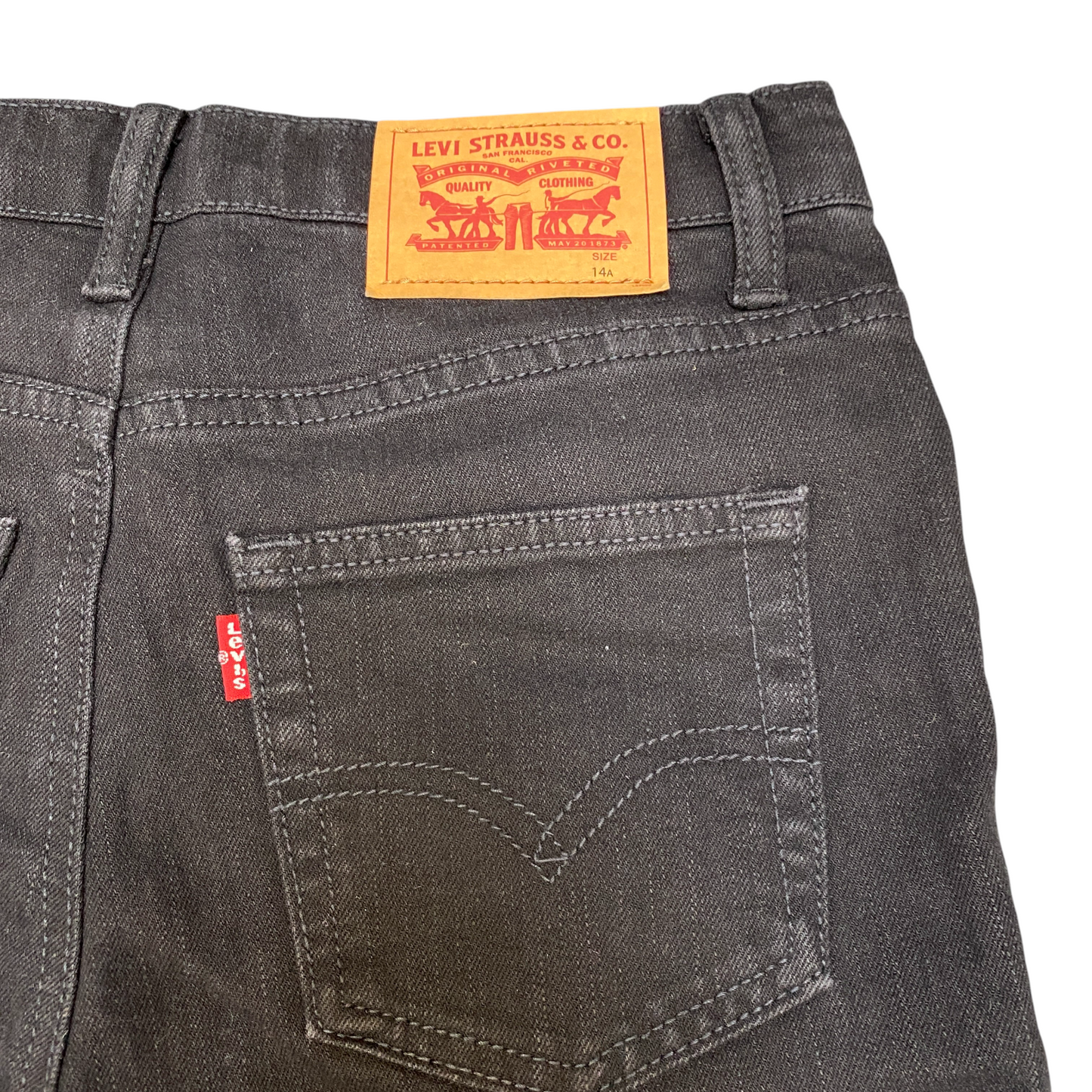 Levi's Jeans Womens 28" Waist Black Denim Red Tab Stretch Low Waist Skinny Taper