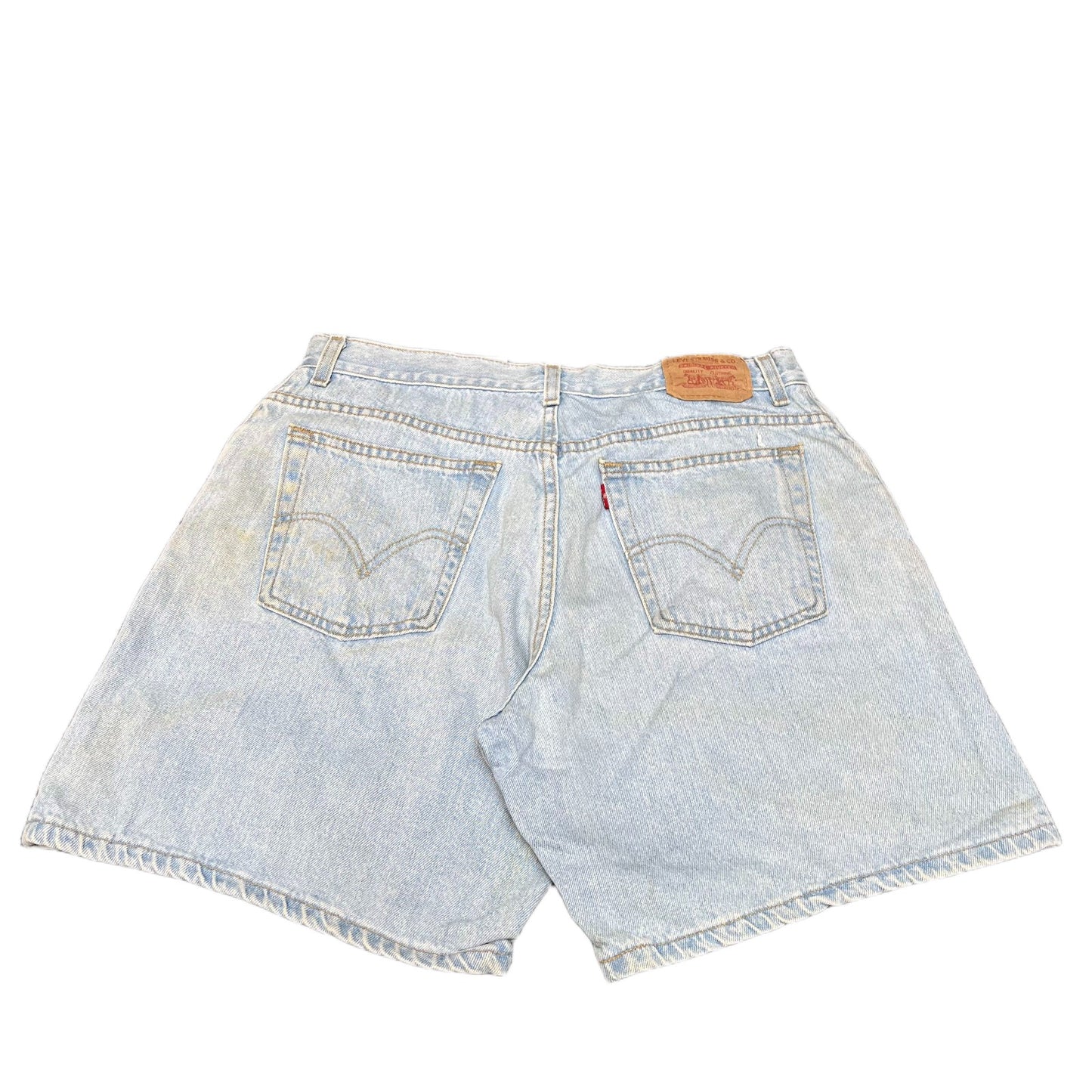 Levi's Shorts Fits as Womens Large 32" Waist Blue Denim Light Wash Relaxed Fit