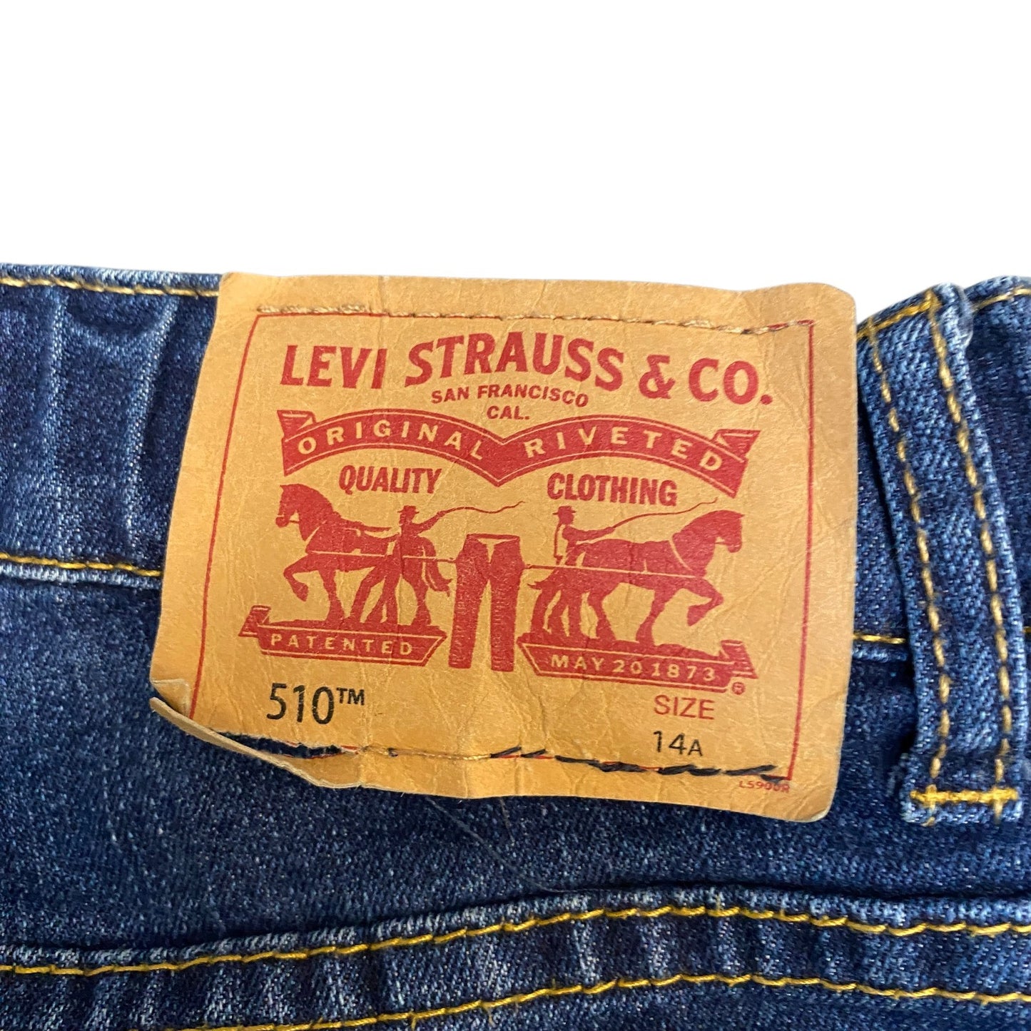 Levi's 510 Jeans Fits as Womens 26" Waist Blue Denim Double Stitch Skinny Leg