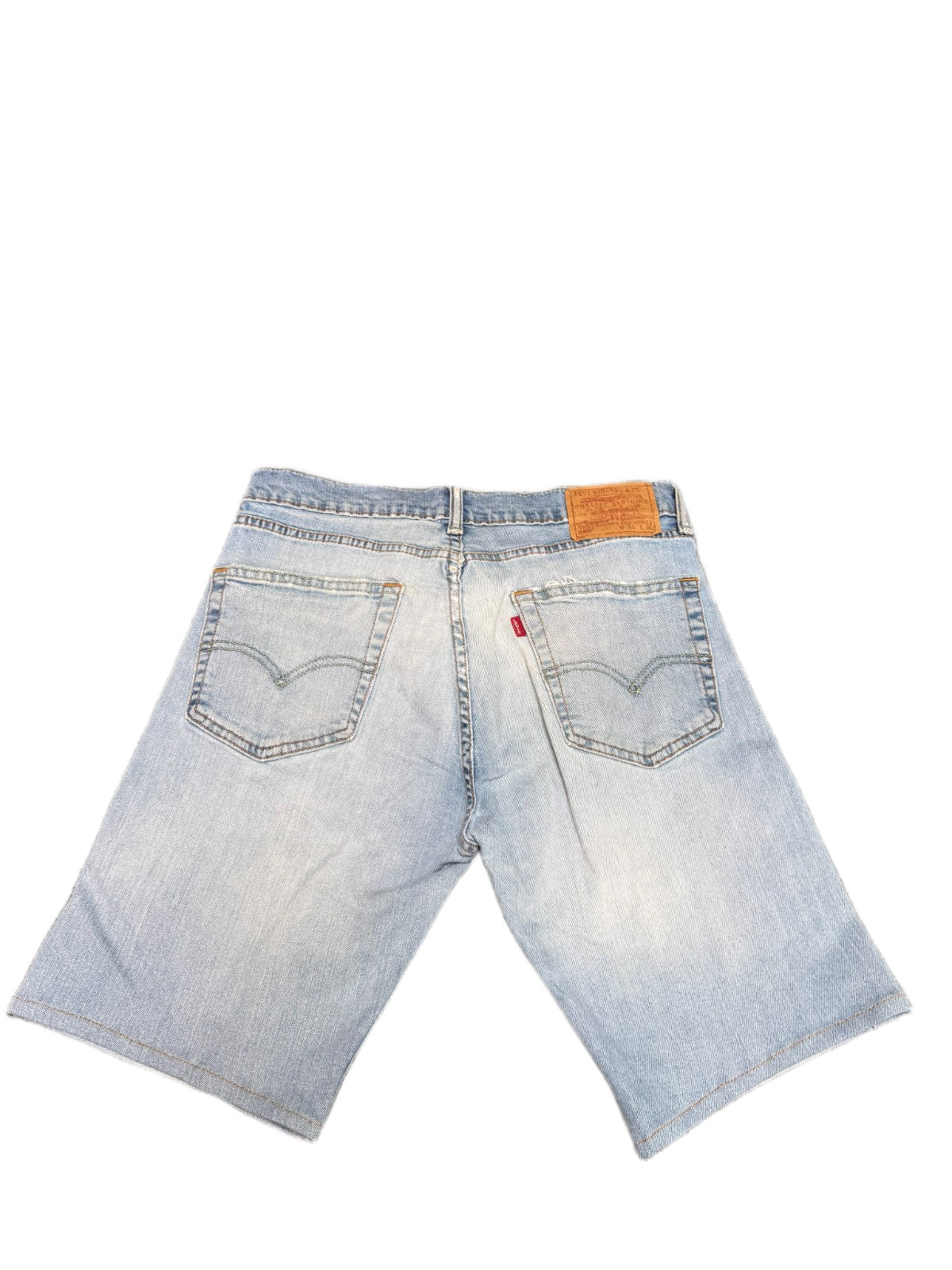 Levi's 550 Jean Shorts Fits as Mens M 32" Waist Blue Denim Light Wash Red Tab