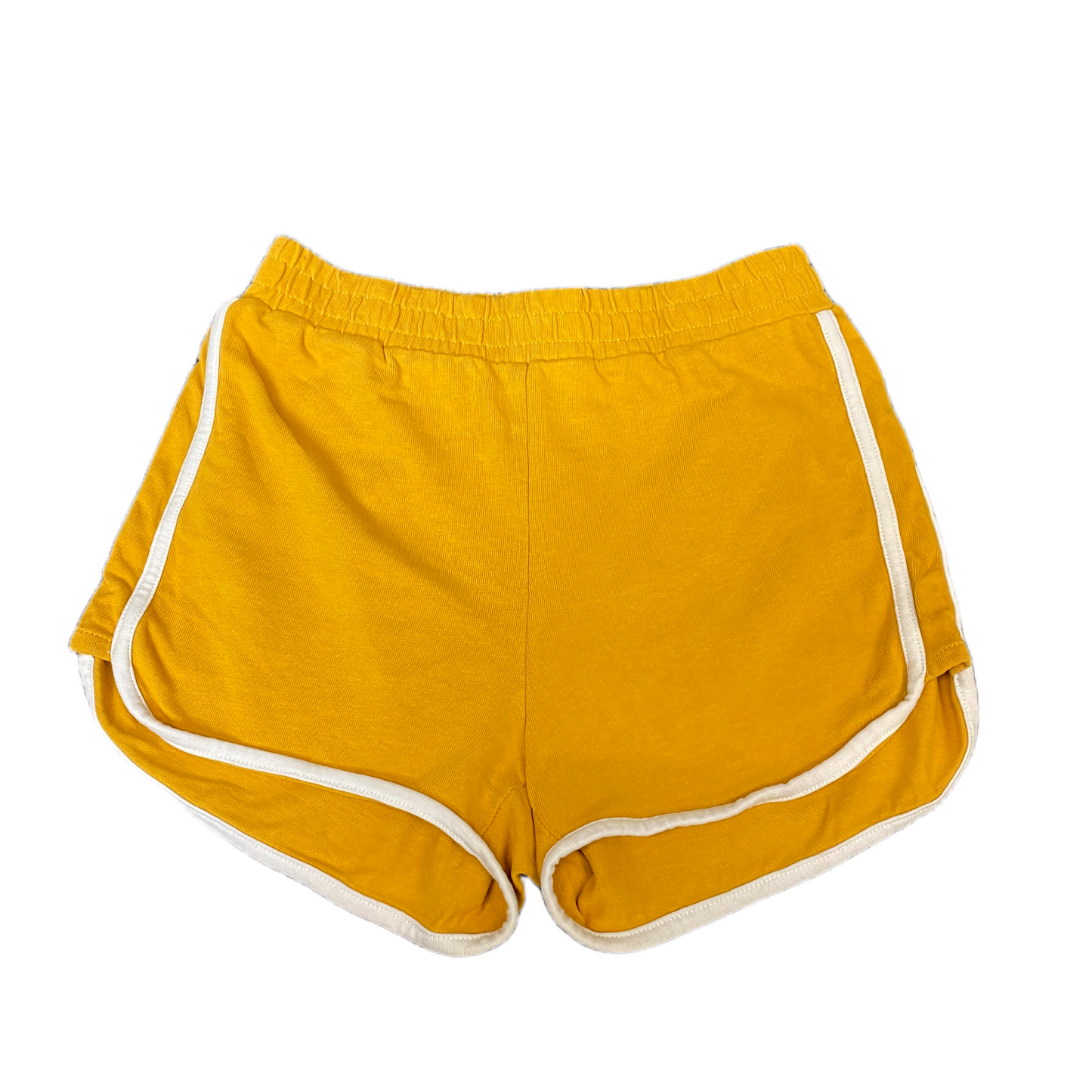Running Sprinter Shorts Womens XS 25" Waist Yellow Athletic Workout Dolphin Hem