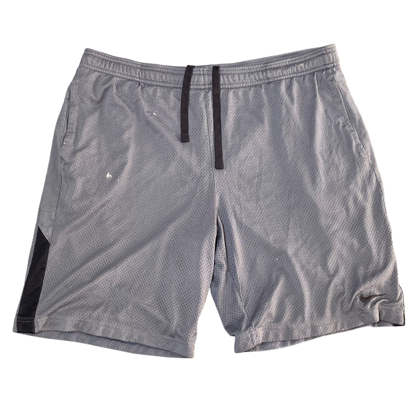 Nike Mesh Shorts Mens L Grey Dri Fit Elastic Waist Drawstring Athletic Stretch