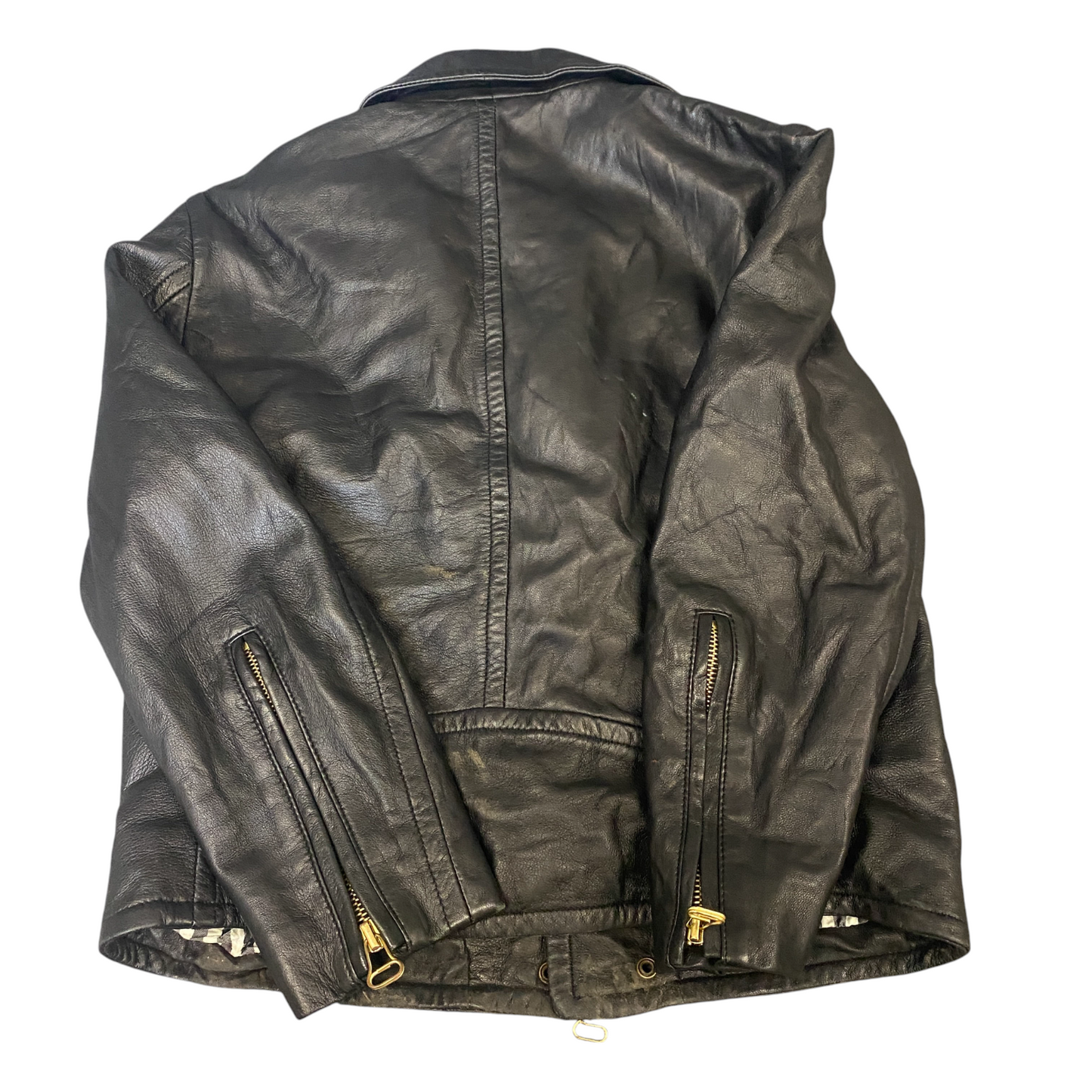 IENA Faux Leather Moto Jacket Womens Small Black Lined Collared Asymmetrical Zip