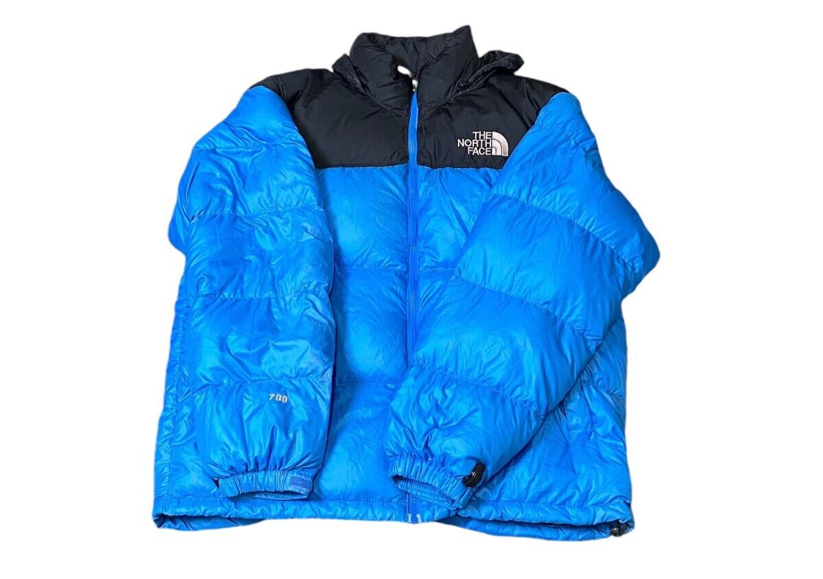 The North Face Nuptse 700 Puffer Jacket Men's M Blue Goose Down Quilt Full Zip