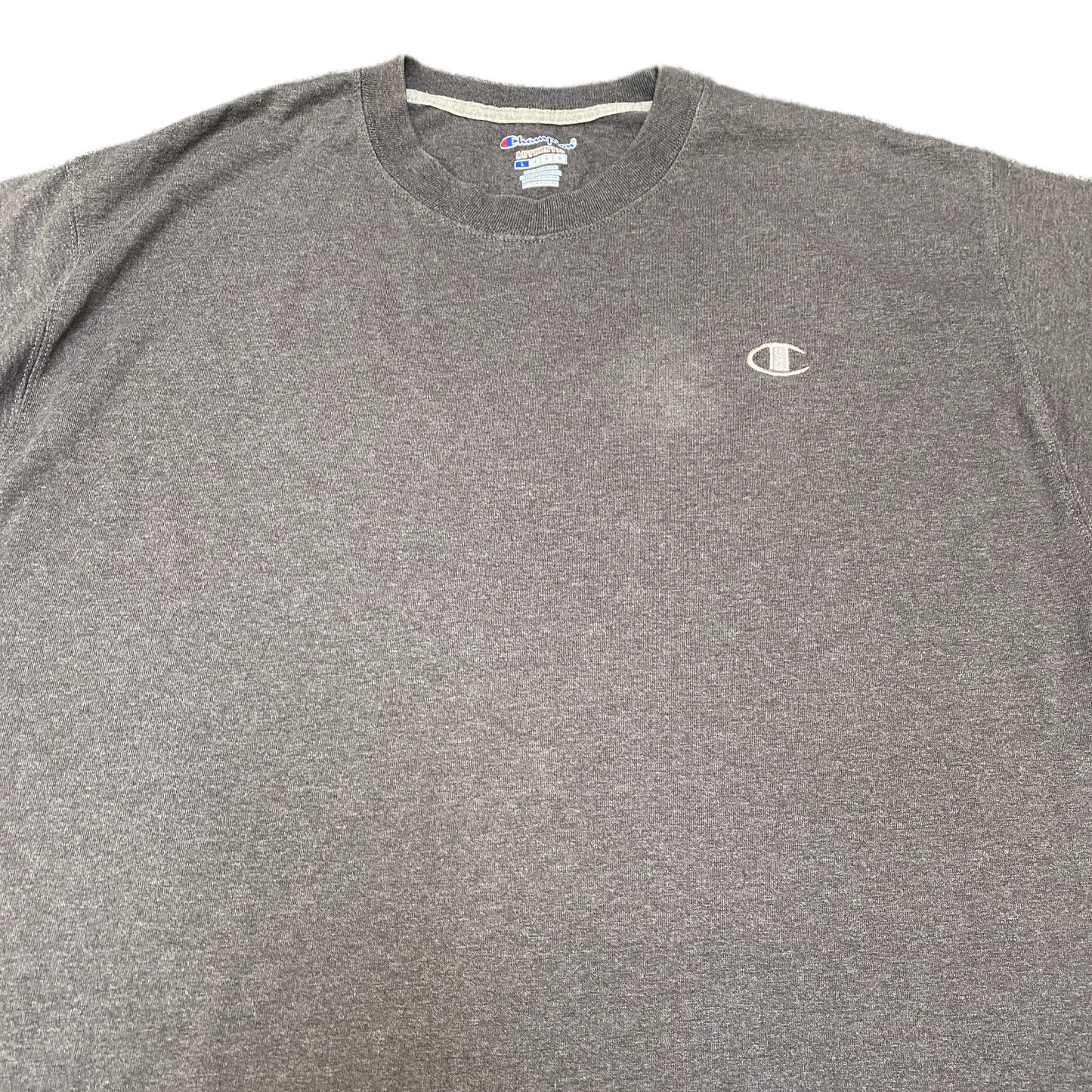 Champion Authentic T-Shirt Womens L Grey Heather Short Sleeve Crew Neck Logo Tee