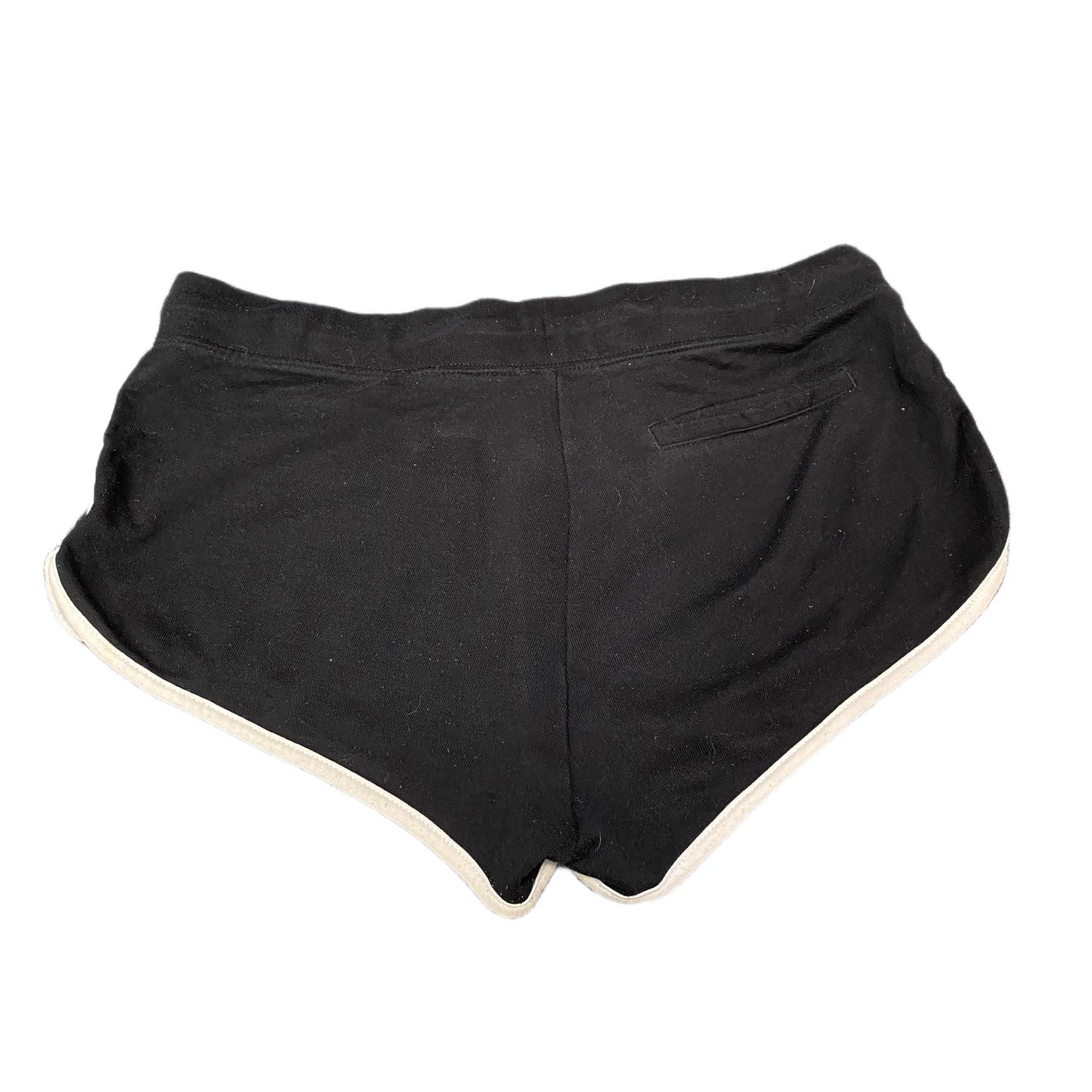 Running Sprinter Shorts Womens Large 34" Waist Black Gym Drawstring Dolphin Hem